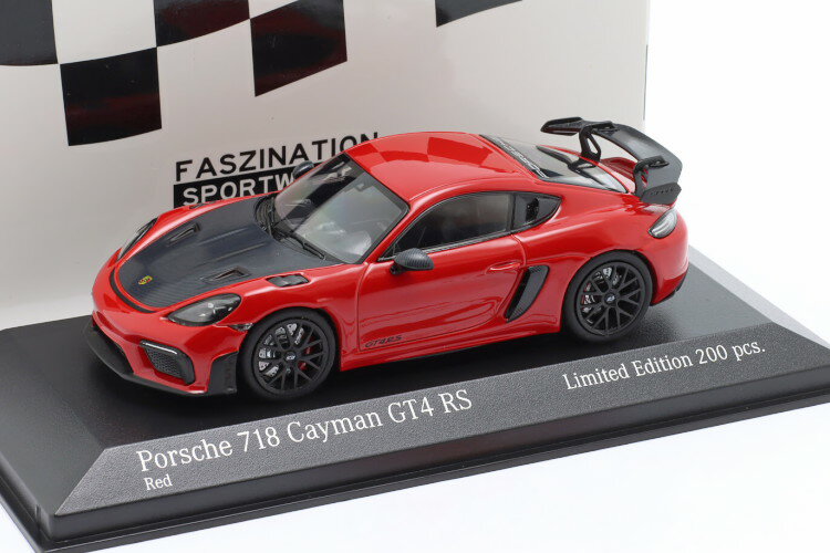 ミニチャンプス 1/43 ポルシェ 718 (982) ケイマン GT4 RS 2021 レッド/ブラックリム 200台限定 Minichamps 1:43 Porsche 718 (982) Cayman GT4 RS 2021 red / black rims limitation 200 pcs