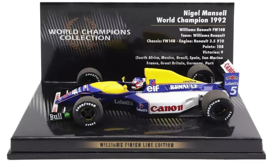 ~j`vX 1/43 EBAY m[ FW 14B [h`sI 1992 }Z fJ[tMinichamps 1:43 Williams Renault FW 14B World Champion 1992 Mansell with Decals