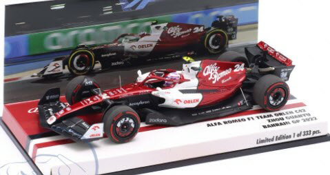 ~j`vX 1/43 At@I C42 #24 10th o[[GP tH[~1  F 333Minichamps 1:43 Alfa Romeo C42 #24 10th Bahrain GP formula 1 Zhou Guanyu limitation 333 pcs