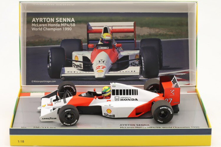 ミニチャンプス 1/18 マクラーレン MP4/5B #27 フォーミュラ 1 ワールドチャンピオン 1990 アイルトン・セナ 333台限定Minichamps 1:18 McLaren MP4/5B #27 formula 1 World Champion 1990 Ayrton Senna Limited 333 pcs