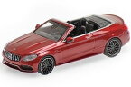 ミニチャンプス 1/87 メルセデスベンツ AMG C63 カブリオレ 2019 ダークレッドメタリックMinichamps 1:87 Mercedes-Benz AMG C63 Cabrio built in 2019 dark red metallic