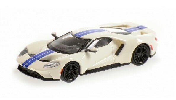 ミニチャンプス 1/87 フォード GT 2018 ホワイト / ブルー ストライプMinichamps 1:87 Ford GT 2018 White / Blue Stripe