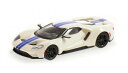 ミニチャンプス 1/87 フォード GT 2018 ホワイト / ブルー ストライプMinichamps 1:87 Ford GT 2018 White / Blue Stripe