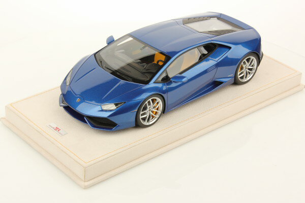 MR 1/18 ランボルギーニ ウラカン LP 610-4 Blu Caelum ブラック/イエロー内装 20インチホイール スペシャルベージュ アルカンターラ台座 1台限定