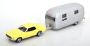 ノレブ 1/43 フォード マスタング エアストリーム キャンピング トレーラー 付き 1968 ライトイエロー /シルバーNOREV 1:43 FORD MUSTANG with Airstream camping trailer 1968 lightyellow silver