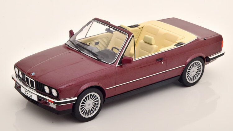 MCG 1/18 BMW 325i E30 Ro[`u _[Nbh^bNMCG 1:18 BMW 325i E30 Convertible darkred-metallic