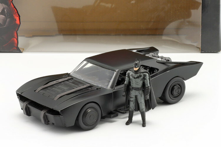 W_gCY 1/24 f obg} (2022) ubN obg[r obg} tBMAtJadatoys 1:24 Movie The Batman (2022) black Batmobile with Batman figure