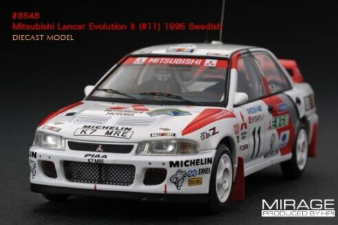 HPI RACING 1/43 OH T[ G{2 #11 XEF[f[ 1995 g~E}LlHPI RACING 1:43 Mitsubishi Lancer Evo2 #11 Swedish Rally 1995 Tommi Makinen