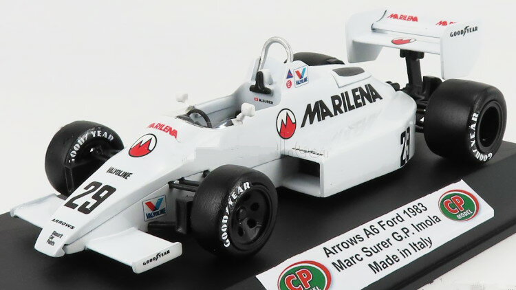 CP-MODEL 1/18 アロウズ F1 A6 フォード リズラ イモラ イタリアGP #29 1983 マルク・スレールCP-MODEL 1:18 ARROWS F1 A6 FORD RIZLA IMOLA ITALY GP N 29 1983 M.SURER