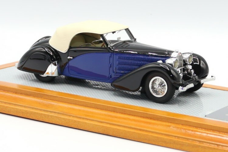 イラリオ 1/43 ブガッティ タイプ 57 カブリオレ ステルヴィオ シリーズ2 1935 ブルー ブラックIlario 1:43 Bugatti Type 57 Cabriolet Stelvio Serie 2 1935 Blue/Black