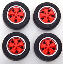 KK-SCALE 1/18 ポルシェ クラブスポーツ リム タイヤセット レッドKK-Scale 1:18 Porsche Clubsport rims and tyres-set red