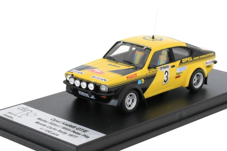 TROFEU 1/43 オペル カデット GT/E 3 モンテカルロラリー 1977 ヴァルター ロールTROFEU 1:43 OPEL KADETT GT/E 3 MONTE CARLO RALLY 1977 WALTER R HRL / WILLI-PETER PITZ