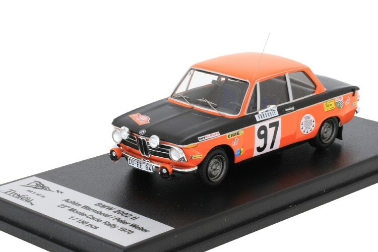 TROFEU 1/43 BMW 2002 TI #97 モンテカルロラリー 1970 アヒムウォームボールド TROFEU 1:43 BMW 2002 TI #97 MONTE CARLO RALLY 1970 ACHIM WARMBOLD / PETER WEBER