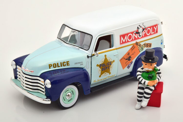 Ertl/Auto World 1/18 V{[ |X o m|[ 1948 tBMAt JErtl/Auto World 1:18 Chevrolet Police Van Monopoly 1948 with figurine
