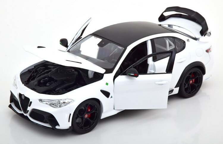 ブラーゴ 1/18 アルファロメオ ジュリア GTAm 2020 ホワイトメタリック 開閉Bburago 1:18 Alfa Romeo Giulia GTAm 2020 whitemetallic