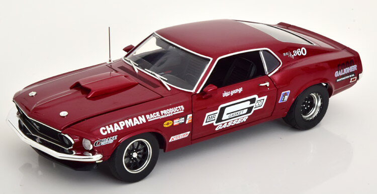 GMP/ACME 1/18 フォード マスタング ボス 429 ガスケット ドラッグ アウトロー 1969 ダークレッドメタリック 870台限定 開閉GMP/ACME 1:18 Ford Mustang Boss 429 Gasket Drag Outlaws 1969 darkred-metallic Limited Edition 870 pcs