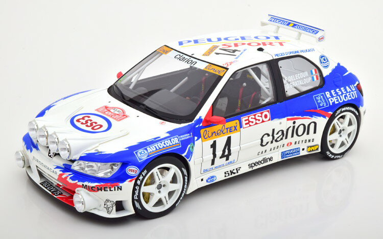 オットーモービル 1/12 プジョー 306 マキシ #14 ラリーモンテカルロ 1998 デルクール 3000台限定 デカール付きOtto Mobile 1:12 Peugeot 306 Maxi No.14, Rally Monte Carlo 1998 Delecour/Grataloup Limited Edition 3000 pcs. - with Decals