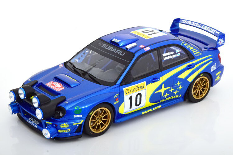 オットー 1/18 スバル - インプレッサ WRC (ナイトバージョン) #10 優勝 ラリーモンテカルロ 2002 ブルー /イエローOttO-mobile 1:18 SUBARU - IMPREZA WRC (night version) N 10 WINNER RALLY MONTECARLO 2002 T.MAKINEN - K.LINDSTROM BLUE YELLOW