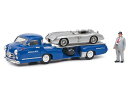 シュコー 1/43 メルセデス ベンツ レースカー トランスポーター ワンダー 300 SLR ブルー/シルバーSchuco 1:43 Mercedes Ben...