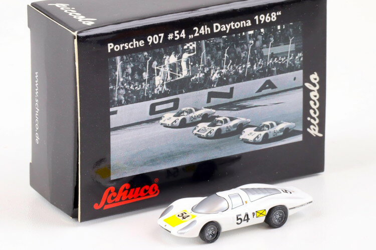 シュコー ピッコロ 1/90 ポルシェ 907 #54 デイトナ24時間レース 1968 ホワイトSchuco Piccolo 1:90 Porsche 907 #54 24h Daytona 1968 white