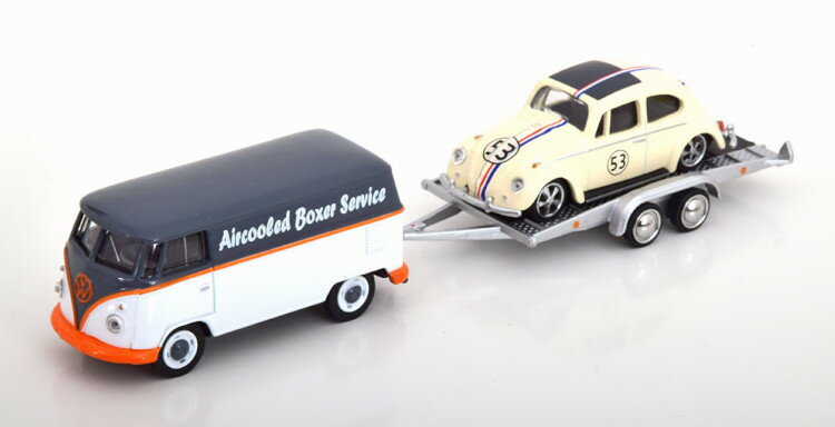 VR[ 1/64 3Zbg tHNX[Q VW T1 g[[t { VW r[g #53Schuco 1:64 3-Car Set Volkswagen VW T1 with Trailer and VW Beetle #53
