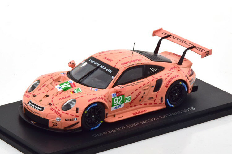 Xp[N 1/43 |VF 911 RSR #92 D LMGTE-v 24ԃE} 2018 XyVGfBV AVFbg OȂSpark 1:43 Porsche 911 RSR No 92 Winner LMGTE-Pro 24h Le Mans 2018 Christensen/Estre/Vanthoor special edition for Hachette