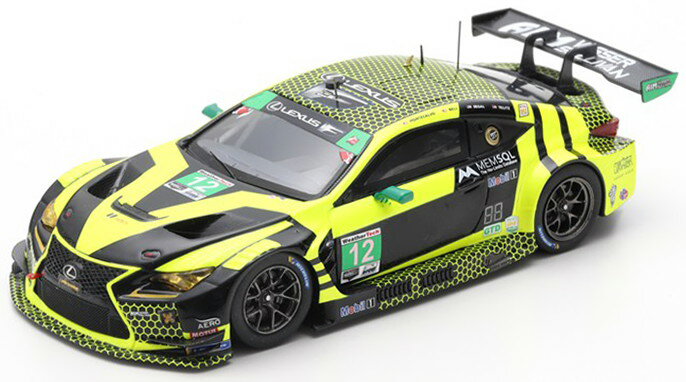 スパーク 1/43 レクサス RC F GT3 12番 デイトナ24時間耐久レース 2019 500台限定 イエロー/ブラック Spark 1:43 Lexus RC F GT3 No 12 24h Daytona 2019 Montecalvo/Bell/Telitz/Segal Limited Edition 500 pcs yellow/black