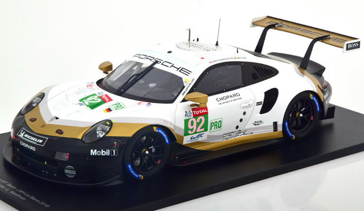 スパーク 1/18 ポルシェ 911 RSR #92 ル・マン24時間耐久 2019 Spark 1:18 Porsche 911 RSR #92 24h Le Mans 2019 Christensen/Estre/Vanthoor