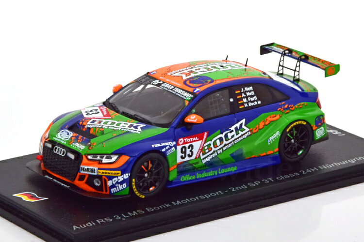 Xp[N 1/43 AEfB RS3 LMS #93 juNN24 2019 300 Spark 1:43 Audi RS3 LMS #93 24h Nuerburgring 2019 Nett/Nett/Partl/Bock Limited Edition 300 pcs