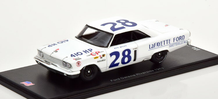 Xp[N 1/43 tH[h MNV[ #28 o[TCh 1963 500 Spark 1:43 Ford Galaxie #28 Riverside 1963 Miles Limited Edition 500 pcs