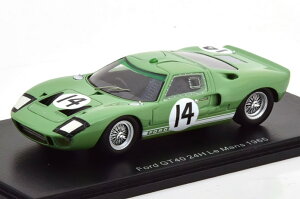 スパーク 1/43 フォード GT40 #14 ル・マン24時間レース 1965 Ireland WhitmoreSpark 1:43 Ford GT40 No 14 24h Le Mans 1965 Ireland Whitmore