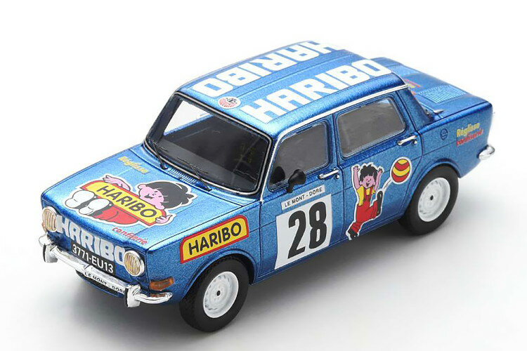 スパーク 1/43 シムカ ラリー2 28 ヒルクライム サンタントナン 1975 300台限定Spark 1:43 Simca Rallye 2 No 28 Course de Cote St Antonin 1975 Vuillermoz Limited Edition 300 pcs