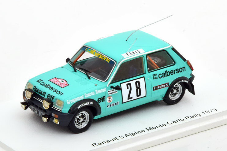 Xp[N 1/43 As[k #28 [eJ 1979Spark 1:43 Renault 5 Alpine No28 Rally Monte Carlo 1979 Saby/Guegan