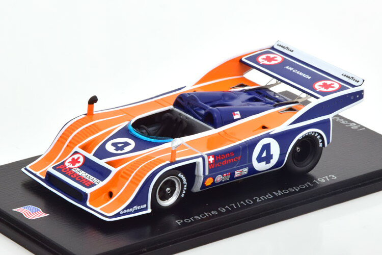 スパーク 1/43 ポルシェ 917/10 #4 モスポート 1973 500台限定Spark 1:43 Porsche 917/10 No 4 Mosport 1973 Wiedmer Limited Edition 500 pcs