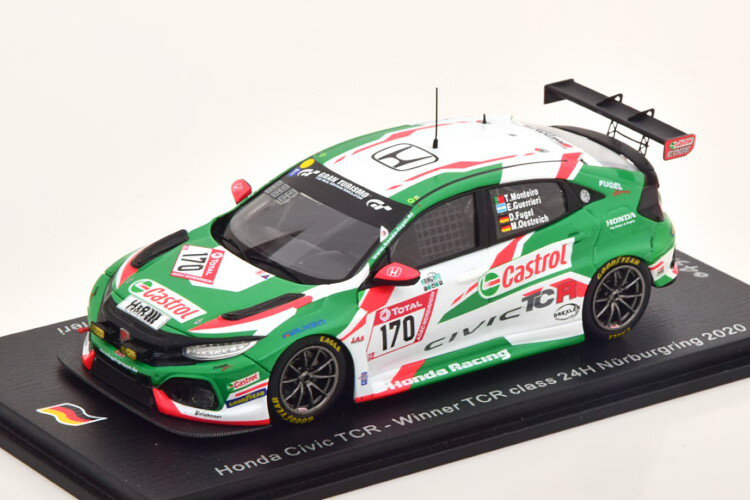 スパーク 1/43 ホンダ シビック TCR 24時間 ニュルブルクリンク 2020Spark 1:43 Honda Civic TCR 24h N?rburgring 2020 Fugel Monteiro Guerrieri