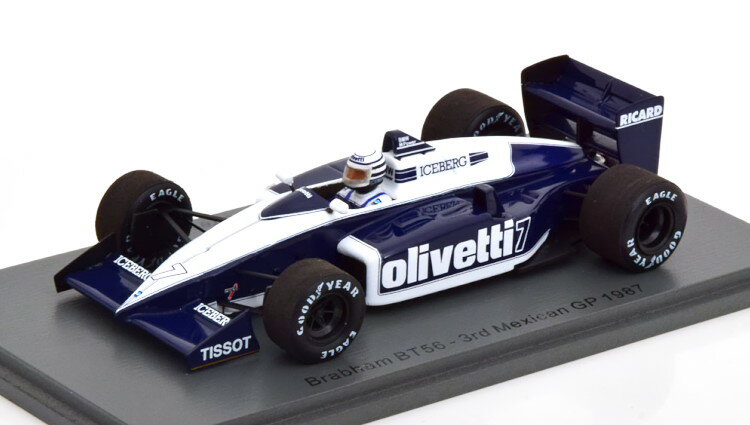 Xp[N 1/43 uo F1 BT56 N 7 3rd LVRGP 1987 JhEpg[[Spark 1:43 Brabham F1 BT56 N 7 3rd MEXICO GP 1987 R.PATRESE