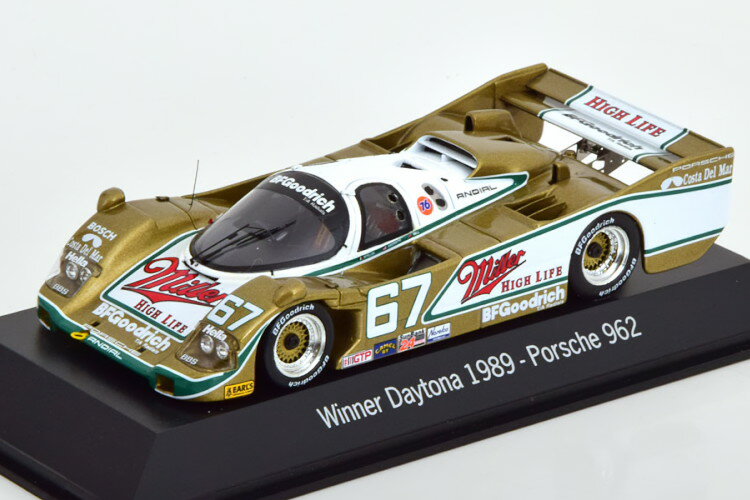 スパーク 1/43 ポルシェ 962 優勝 デイトナ24時間耐久 1989Spark 1:43 Porsche 962 Winner 24h Daytona 1989 Wollek/Bell/Andretti special edition from the Porsche Museum