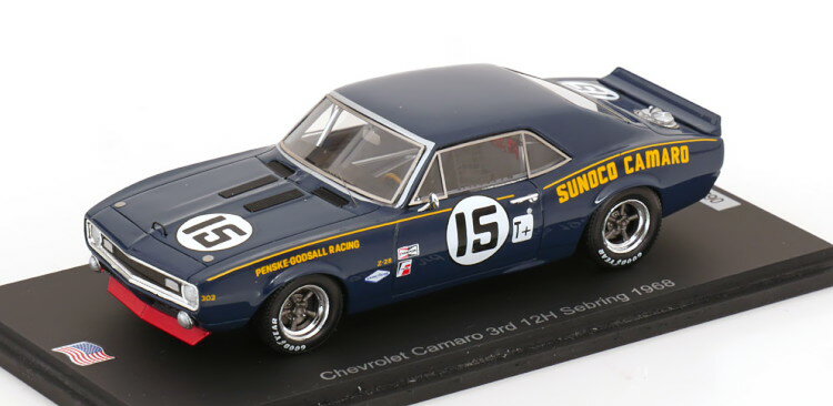スパーク 1/43 シボレー カマロ #15 セブリング12時間 1968 ダナヒュー/フィッシャー 300台限定Spark 1:43 Chevrolet Camaro N15 12h Sebring 1968 Donohue/Fisher Limited Edition 300 pcs