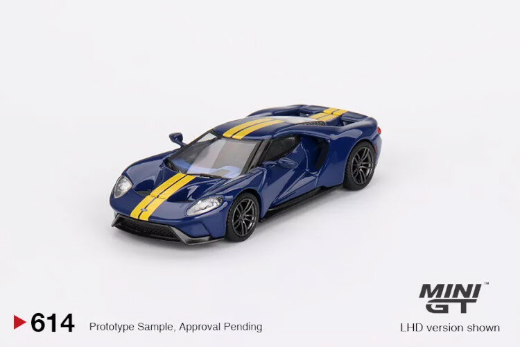 ミニGT 1/64 フォード GT スノコブルー イエロー 左ハンドルMINI GT 1:64 Ford GT Sunoco blue yellow LHD