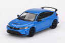 TSM ミニGT 1/64 ホンダ シビック タイプ R 2023 ブーストブルーパール 左ハンドルTSM MINI GT 1:64 Honda Civic Type R 2023 Boost Blue Pearl LHD