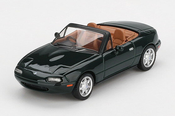 TSM ミニ GT 1/64 マツダ MX-5 ユーノス ロードスター Vスペシャル 右ハンドル ダークグリーン ベージュ内装TSM MINI GT 1:64 Mazda MX5 Eunos Roadster V-Special RHD dark green with beige interior