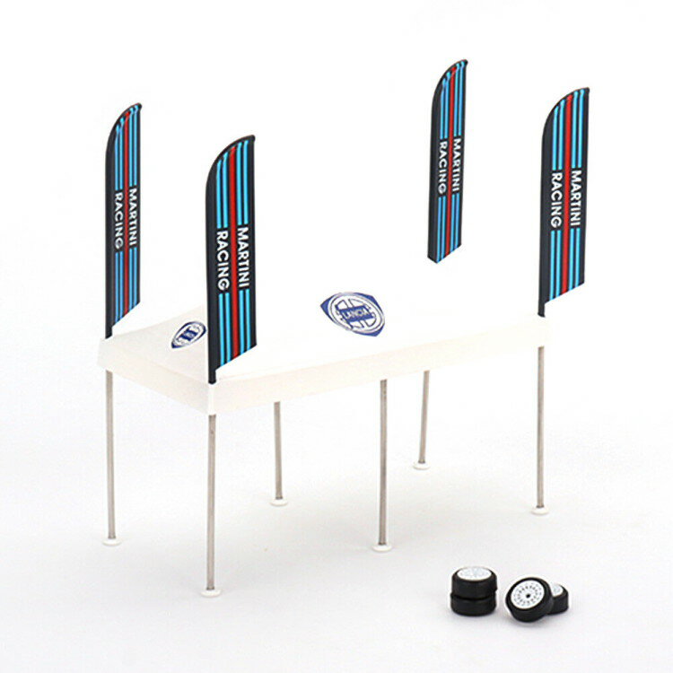 TSM MINI GT 1/64 }eB[j [VO phbN T[rX egzCg/u[/bhTSM MINI GT 1/64 Martini Racing Paddock Service Tent white-blue-red