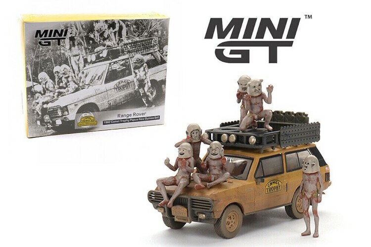 TSM MINI GT 1/64 W[o[ LHD LgtB[ pvAj[MjA 1982 &tBMA`[ USATSM MINI GT 1/64 Set Land Range Rover LHD Camel Trophy Papua New Guinea 1982 + Figures 