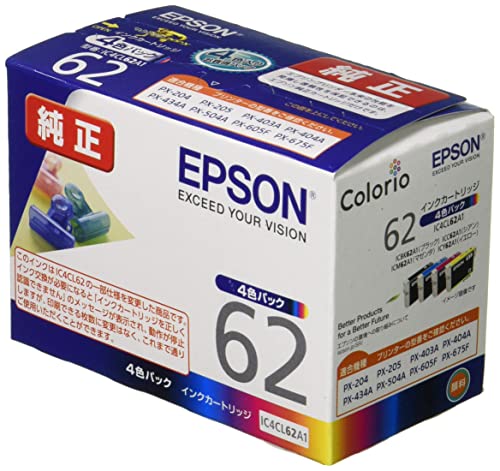 楽天市場】epson エプソン 純正 インクカートリッジ ic4cl62 4色パック