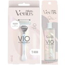 【まとめ買い】ジレットヴ ィーナス VIOヘア&スキン 女性用 カミソリ 本体(替刃1個付)+2 イン1 クレンザー+シェーブジェル 190mL