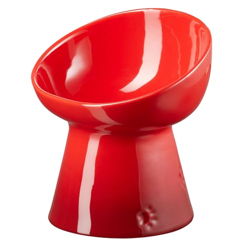 ル・クルーゼ(Le Creuset) ハイスタンド・ペットボール ディープ チェリーレッド 犬 猫 