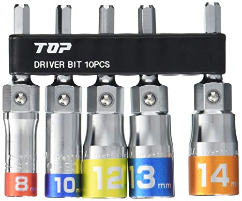 トップ工業 (TOP) 電動ドリル用 マルチソケット5本組セット 810121314mm ホルダー付 水道 電工 配管工事 鳶道具 ECS-81