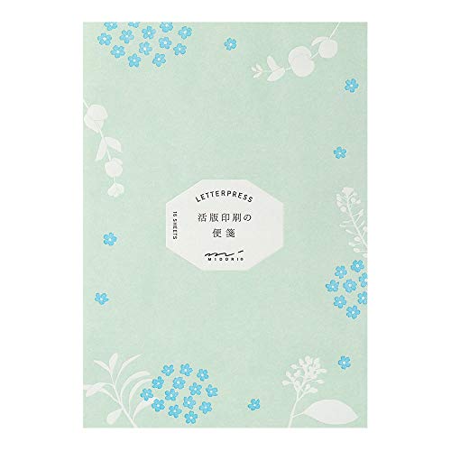 ミドリ 便箋 活版 散らし花柄 20559006 ミドリ 便箋 活版 散らし花柄 20559006