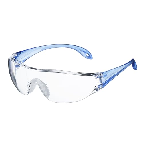 山本光学 YAMAMOTO LF-301 ライトフィット保護めがね L-FIT2 上部ひさしカバー付き 双球面レンズ ブルー PET-AF(両面