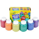 クレヨラ (Crayola) ボトル絵の具 6色セット 水で簡単に落とせる キラキラ 542400 正規品
